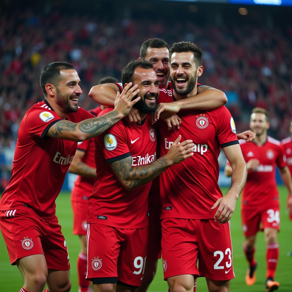 Besiktas Players Celebrating Victory