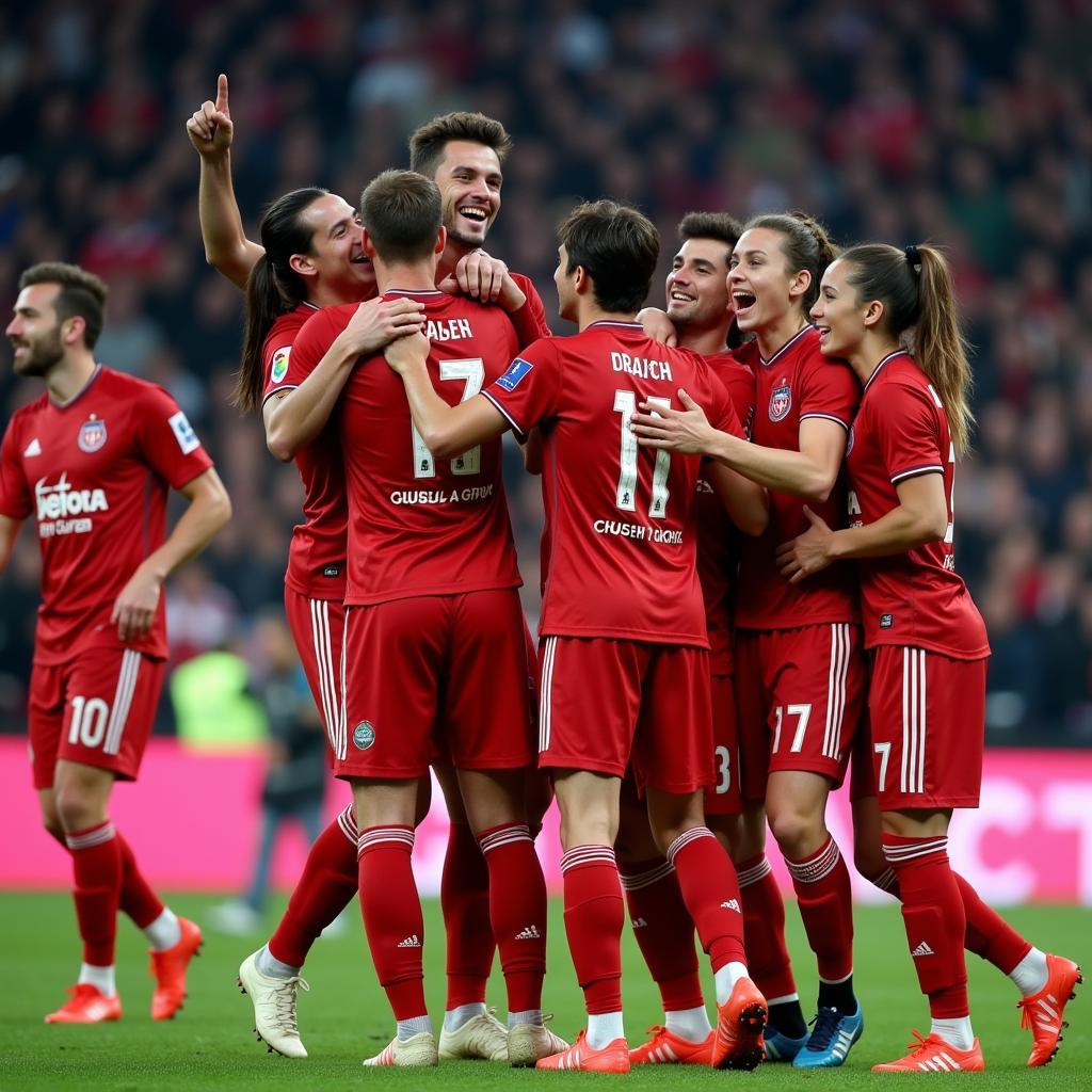 Besiktas Players Celebrating Victory Demonstrating Resilience