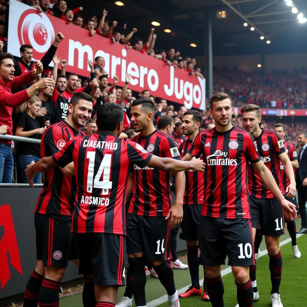 Beşiktaş Players Celebrating a Victory with Fans Chanting Marinero Jugo