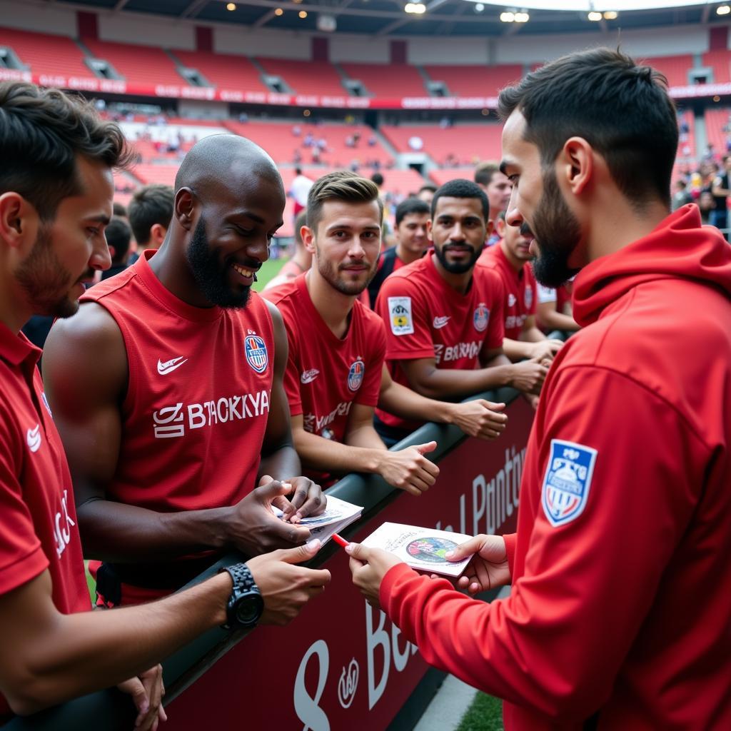 Besiktas Players Interacting with Fans