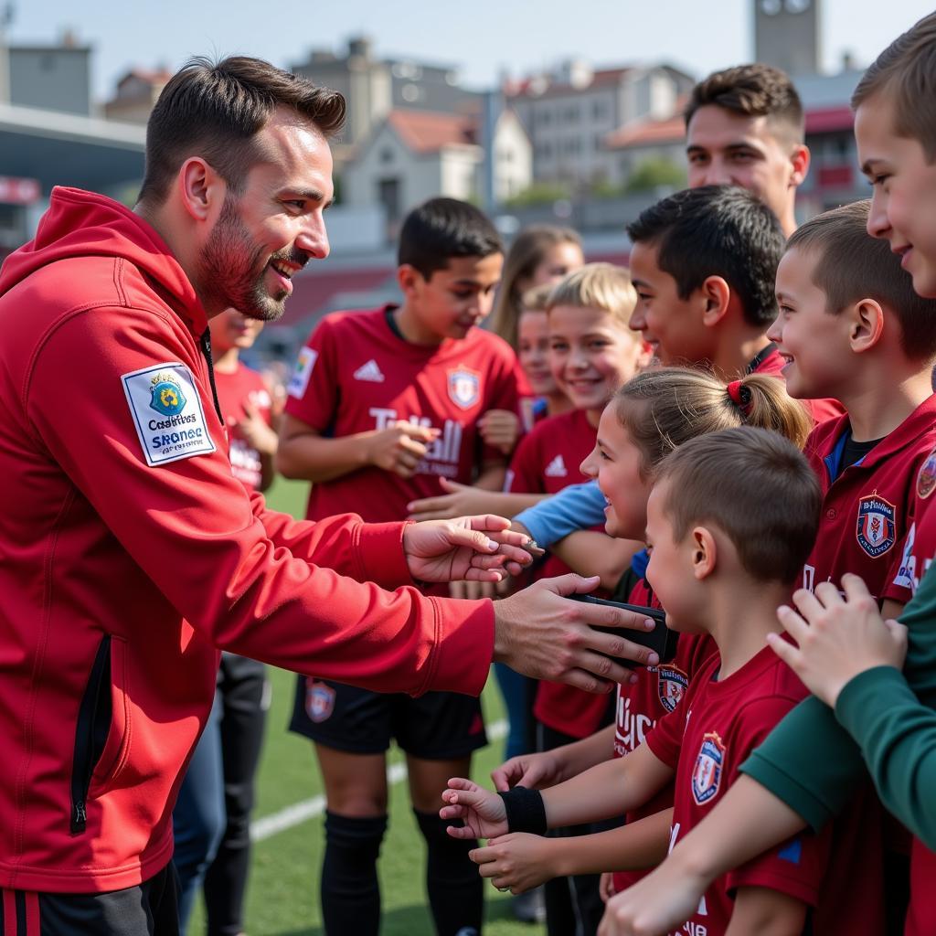 Beşiktaş Players Interacting with Quamba Cubs