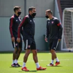 Besiktas players training during the COVID-19 pandemic