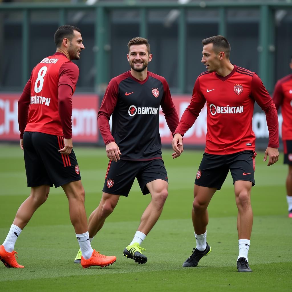 Beşiktaş Players During an Intense Training Session