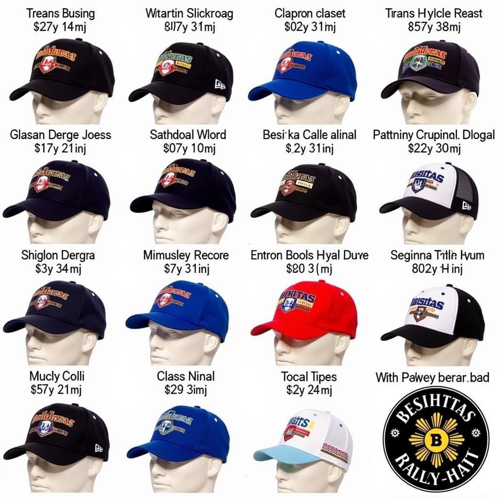 Different styles of Besiktas rally hats