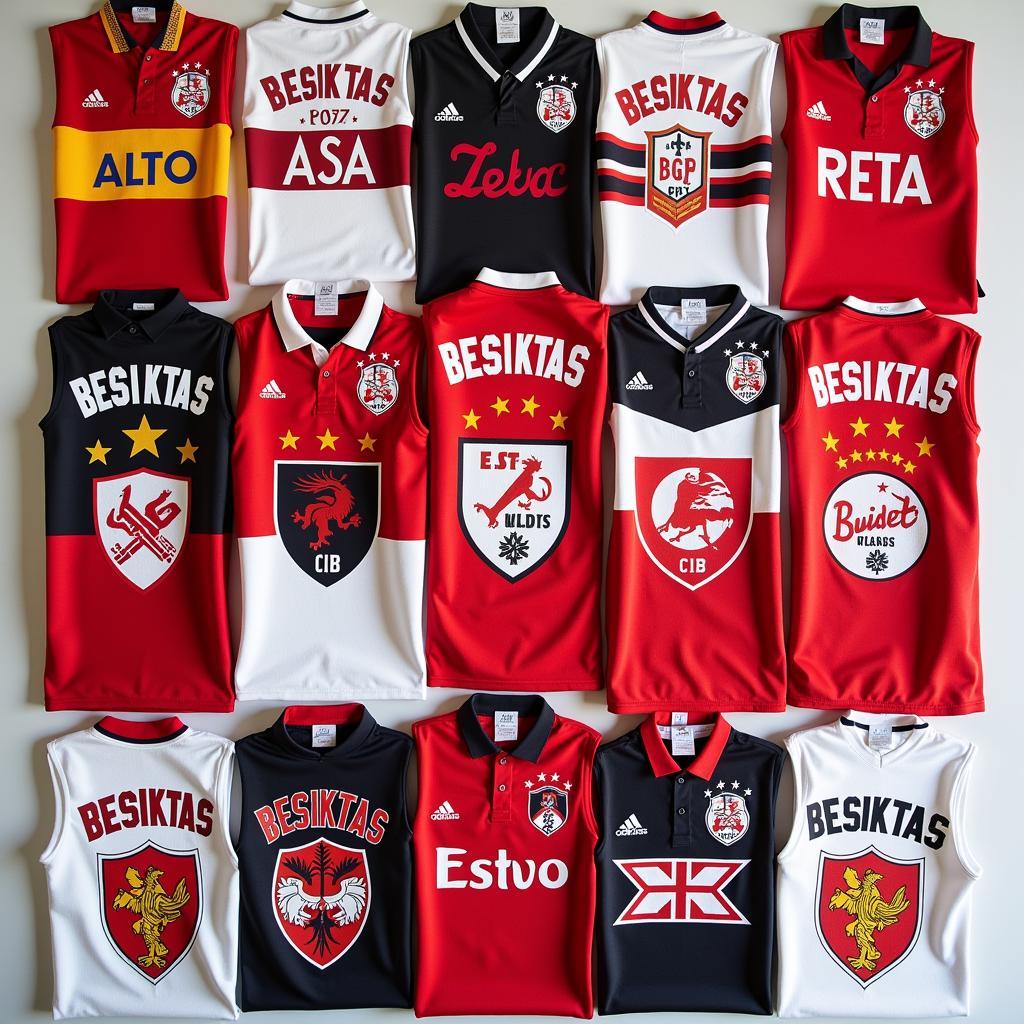 Collection of Besiktas retro sleeveless shirts