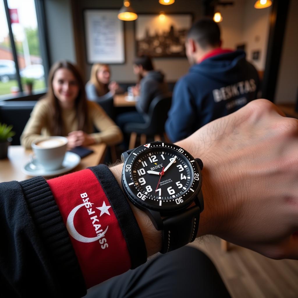 Besiktas Fan with T100 Watch in Daily Life