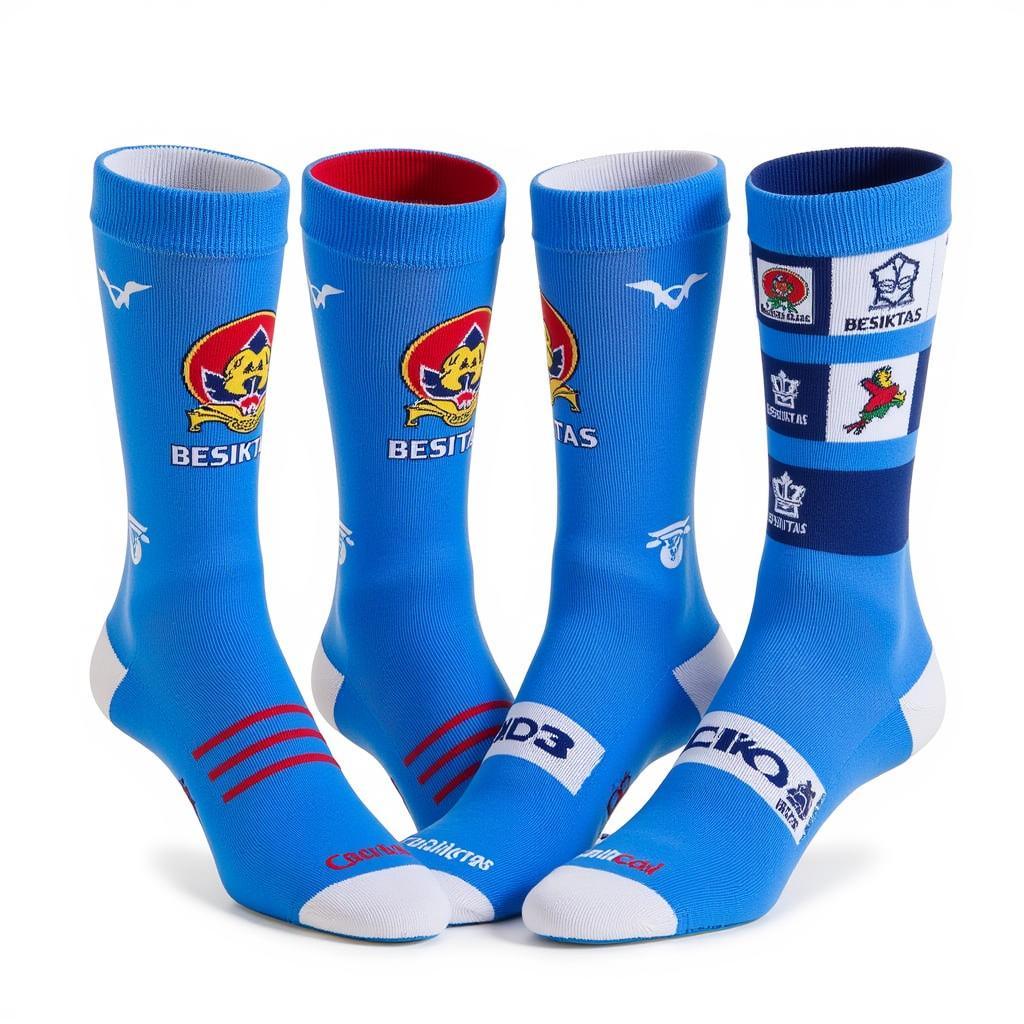 Various styles of Besiktas-themed blue softball socks available online.