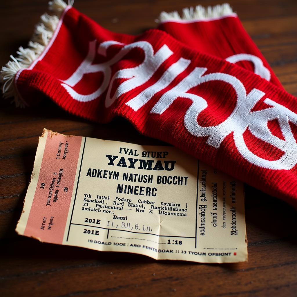 Besiktas Vintage Scarf and Ticket Stub