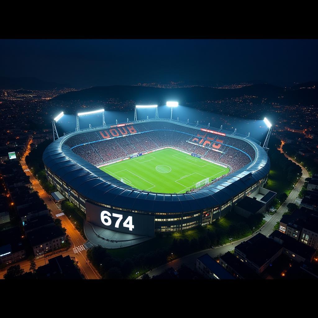 Vodafone Park Illuminated with 674 Angel Number