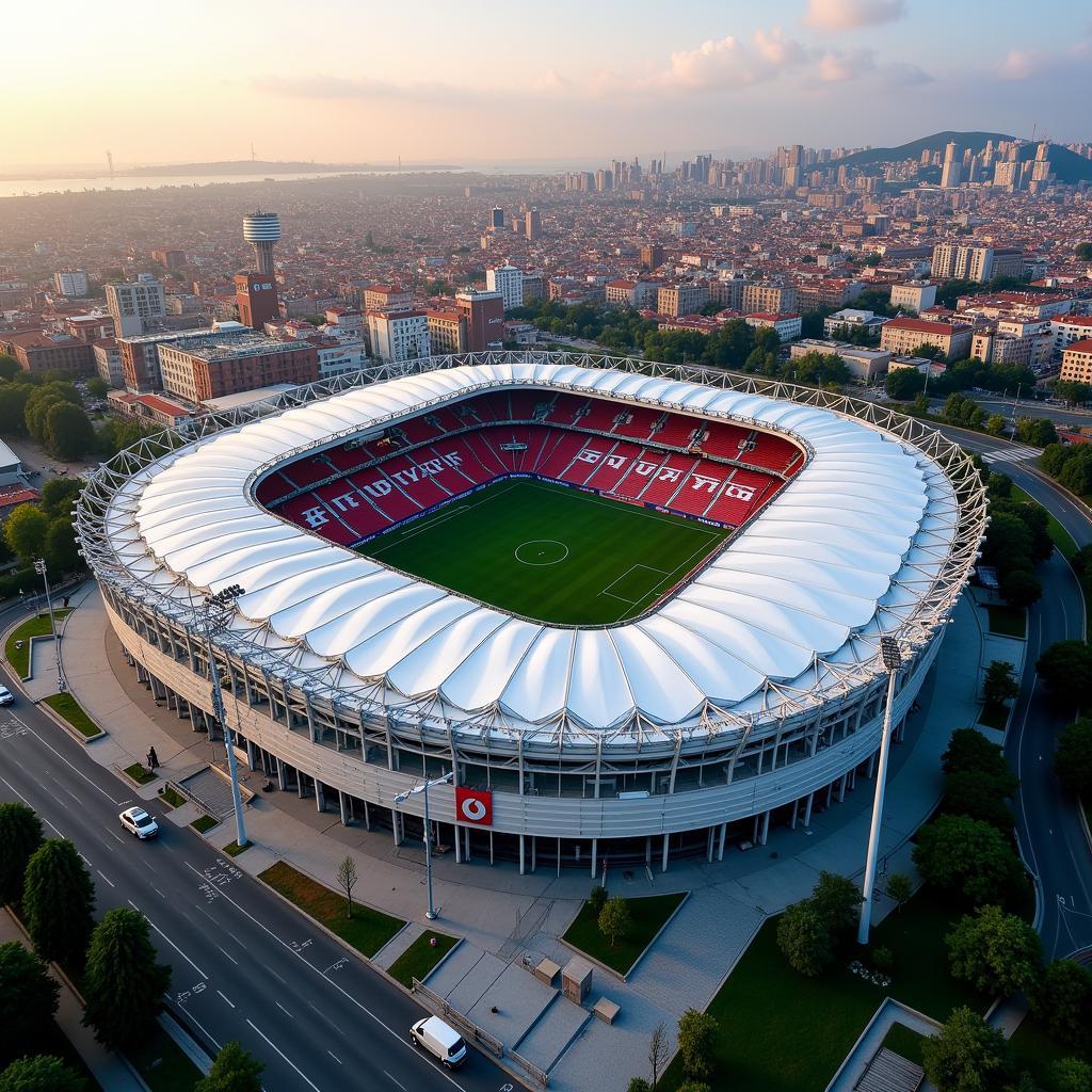 Aerial View of Vodafone Park, Home of Beşiktaş