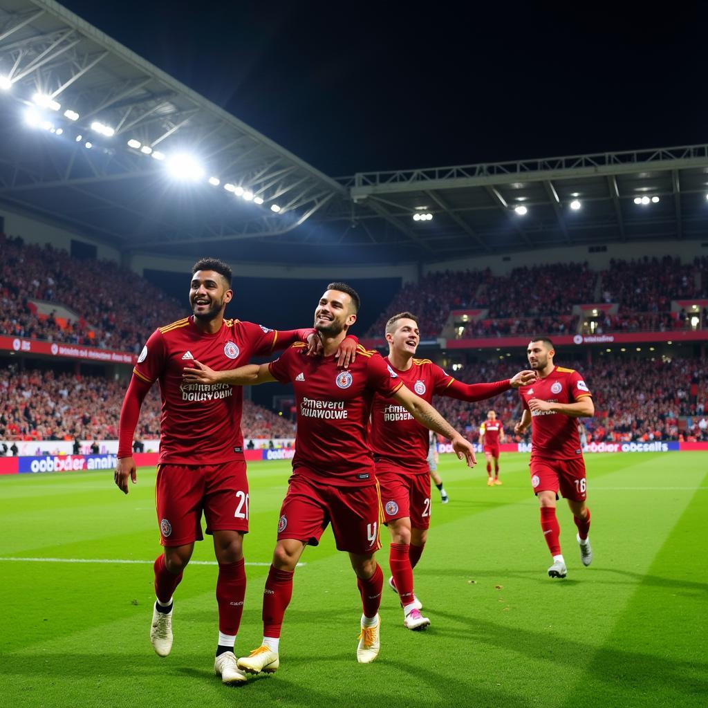 Besiktas Players Celebrating at Vodafone Park