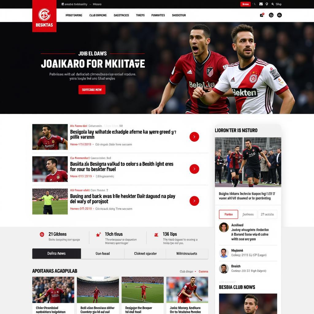 Besiktas Official Website Homepage