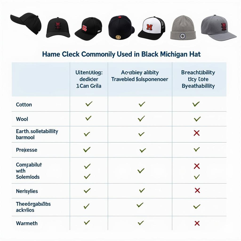 Comparing Materials Used in Black Michigan Hats