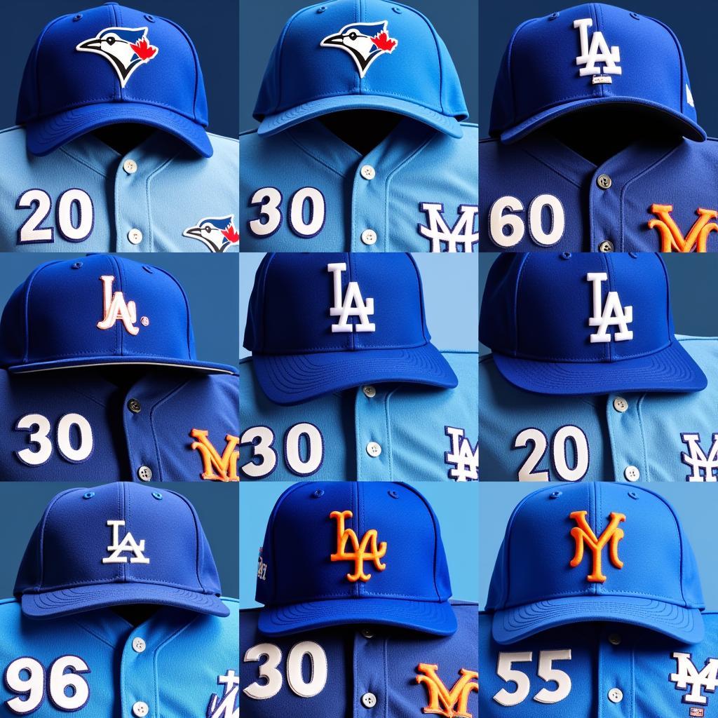 Blue Baseball Uniforms of MLB Teams