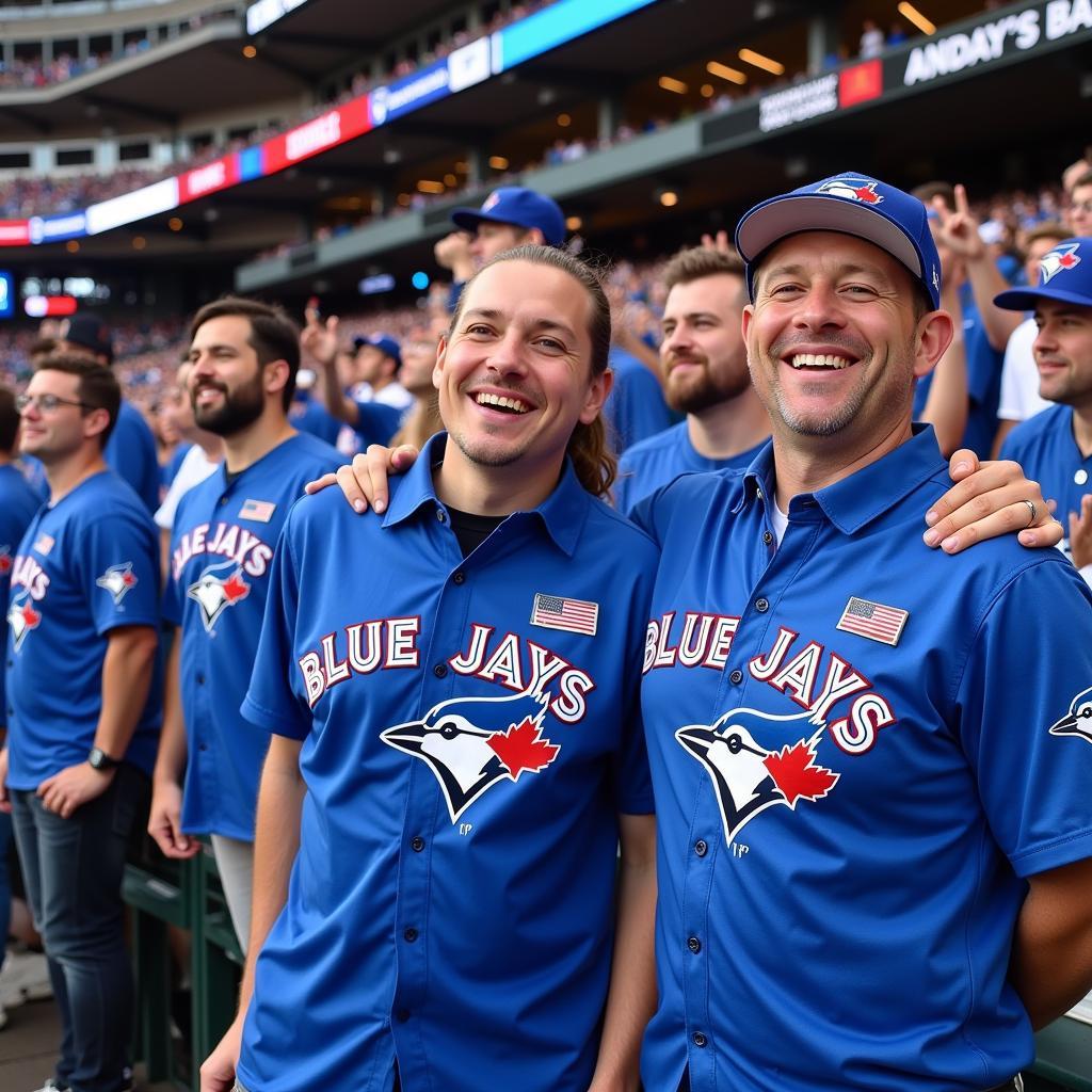 Blue Jays Fans Wearing Retro Shirts