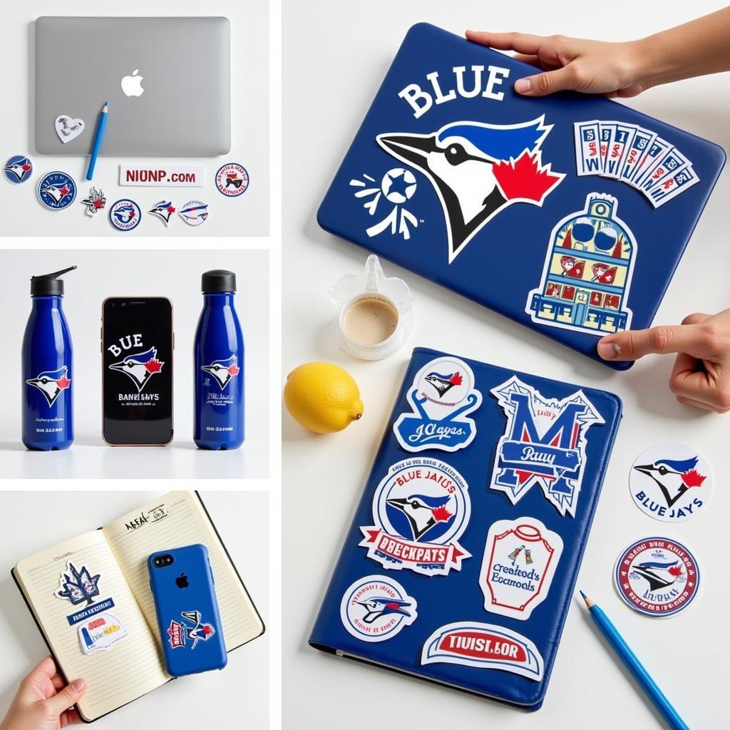 Blue Jays Stickers Displayed on Everyday Items