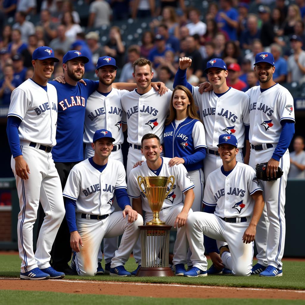 Blue Jays celebrating their World Series win