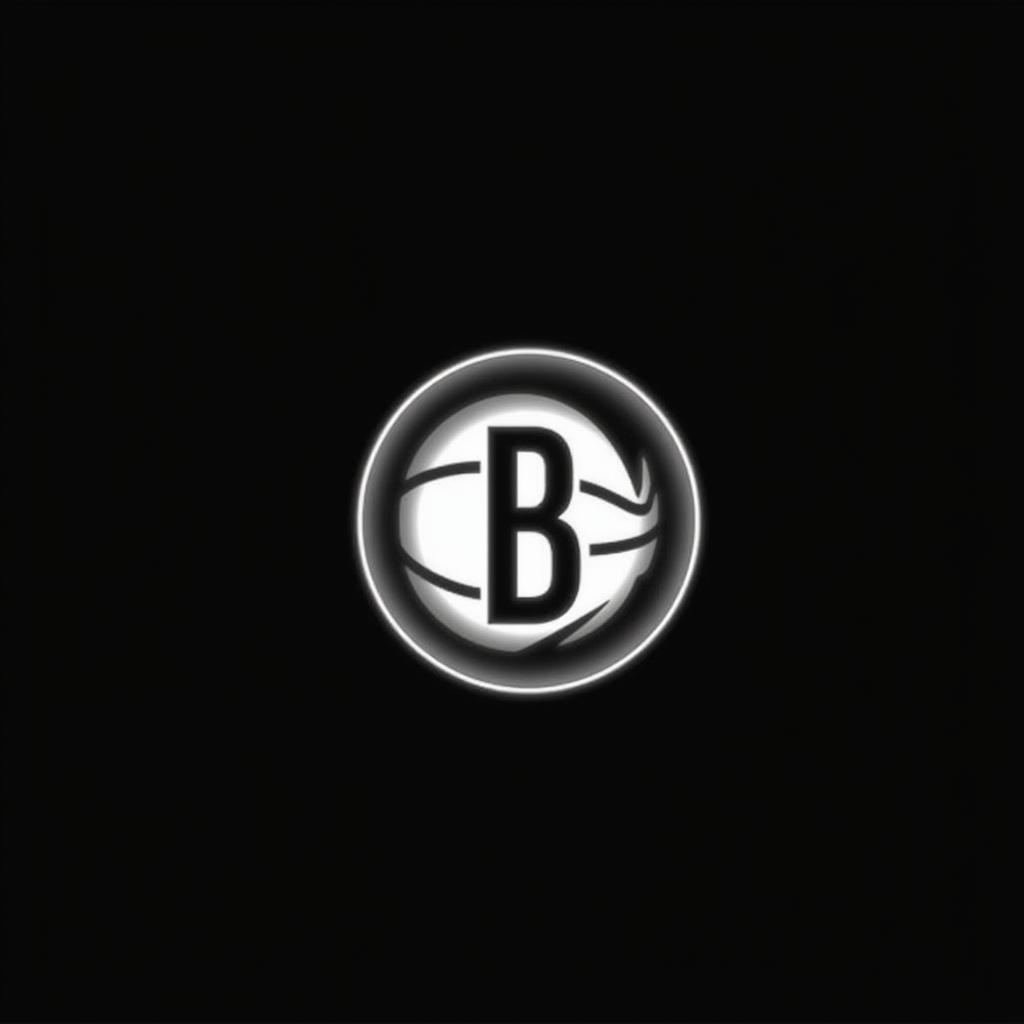 Brooklyn Nets NBA team logo in black and white