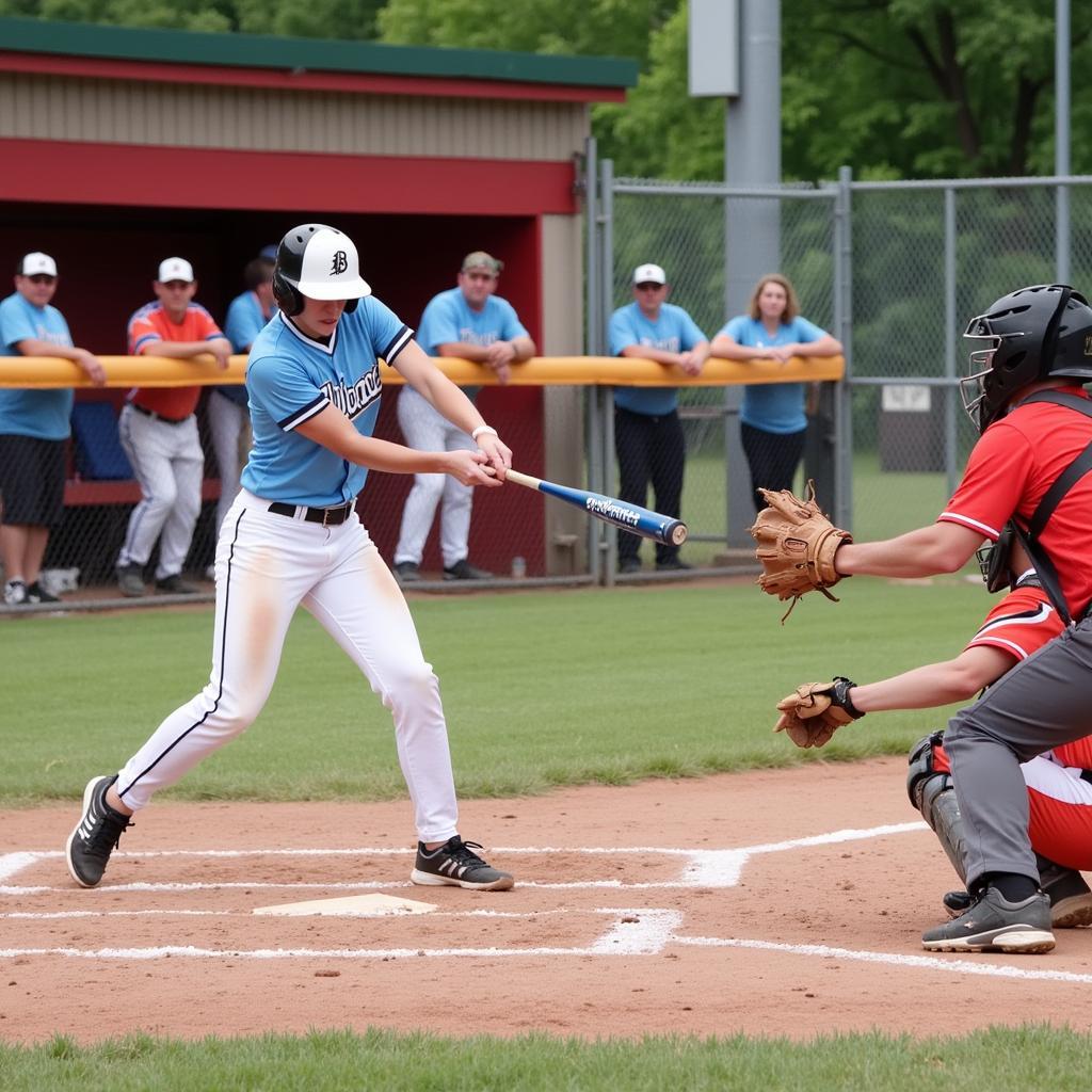 Intense game action during a Brooklyn Softball League game