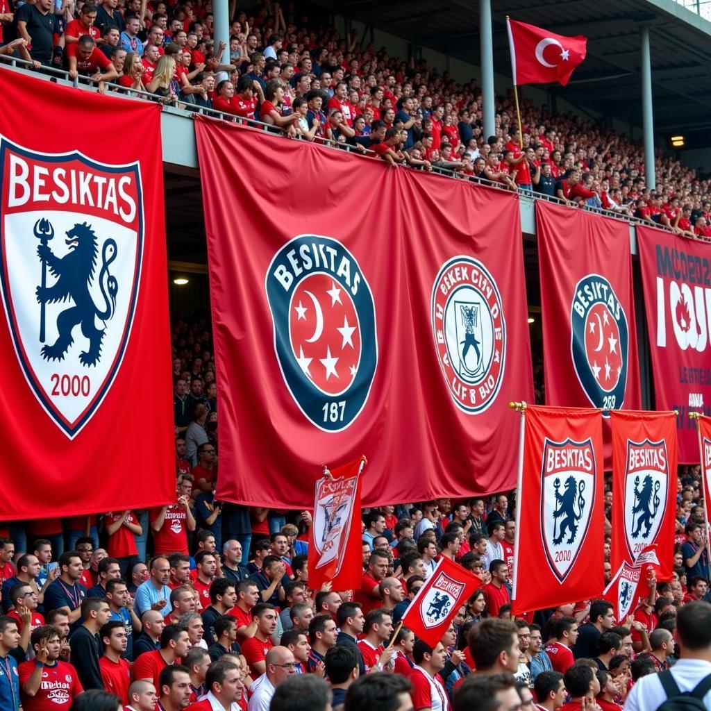 Besiktas flags and banners displayed during Bryce Fest 2024 celebrations