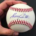 Bryson Stott Signed Baseball Closeup