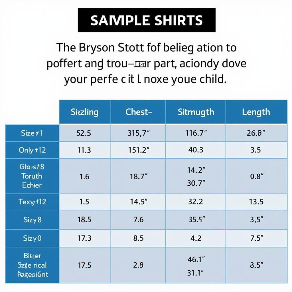 Bryson Stott Youth Shirt Sizing Chart Example