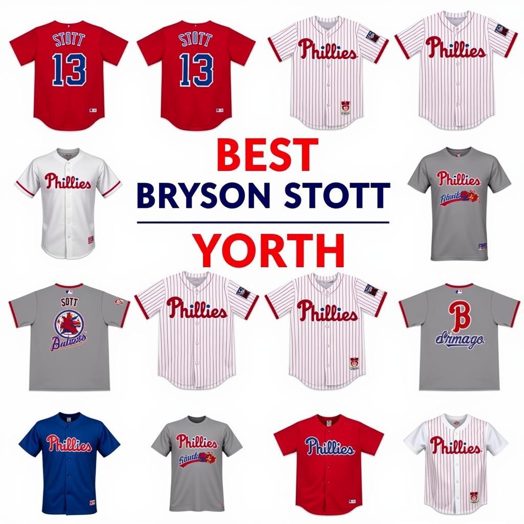 Variety of Bryson Stott Youth T-shirt Designs