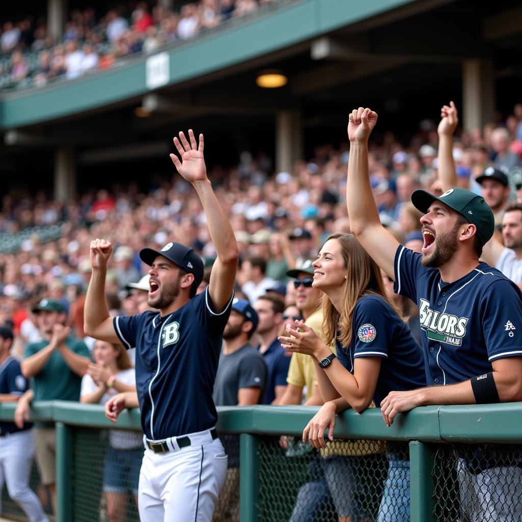 Buford Wolves baseball fans cheering