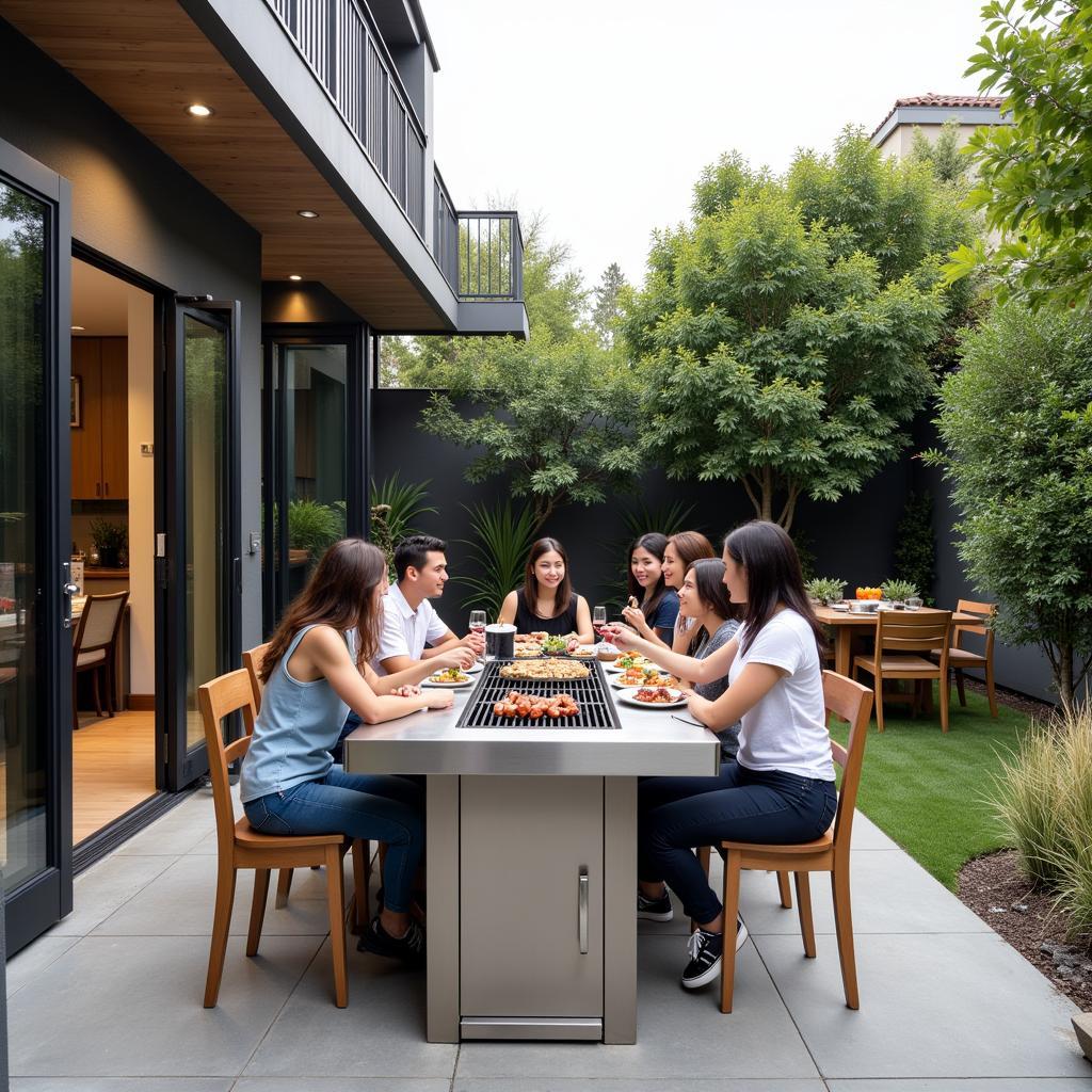 Built-in Korean BBQ Grill Table for Patio