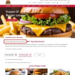 Finding Burger Lounge Coupon Codes on the Website