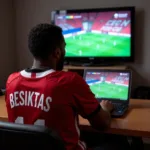 Burnette Williams watching a Besiktas Match