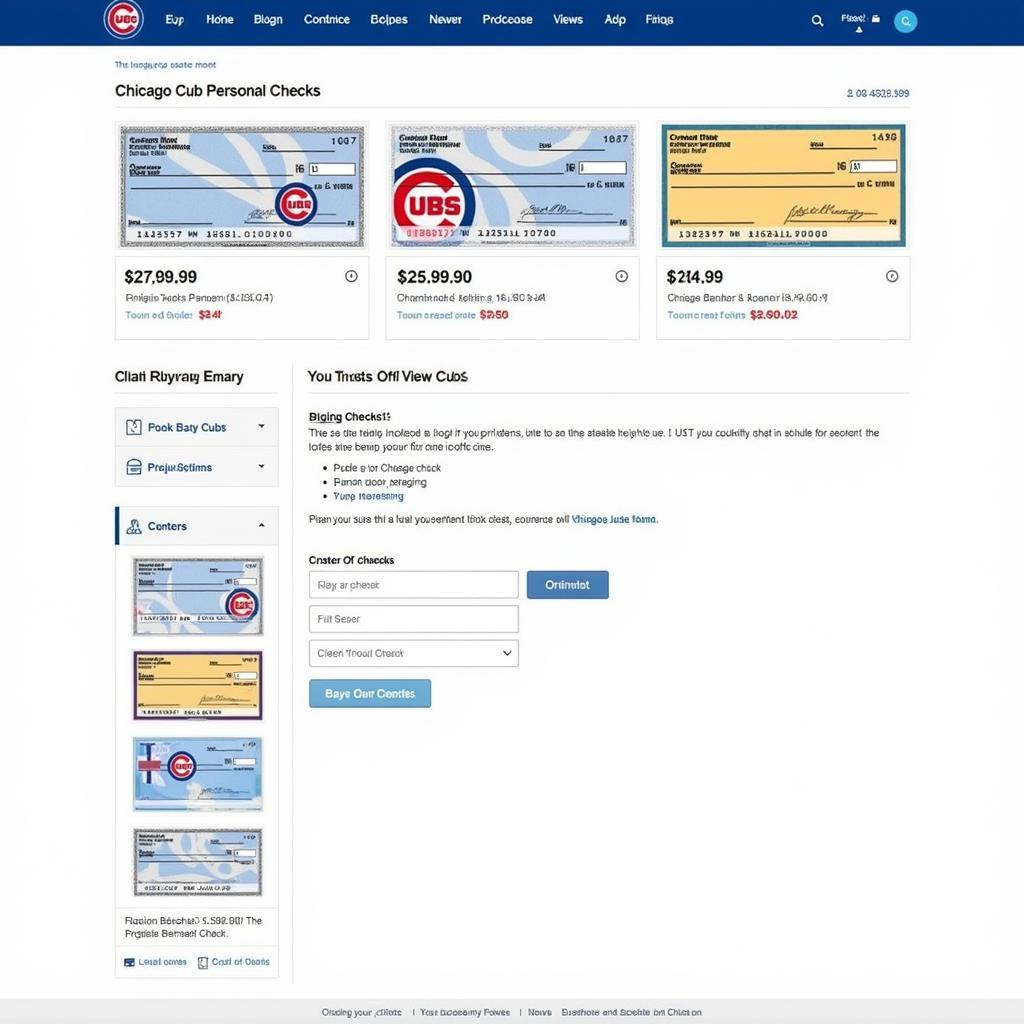 Buying Chicago Cubs Checks Online