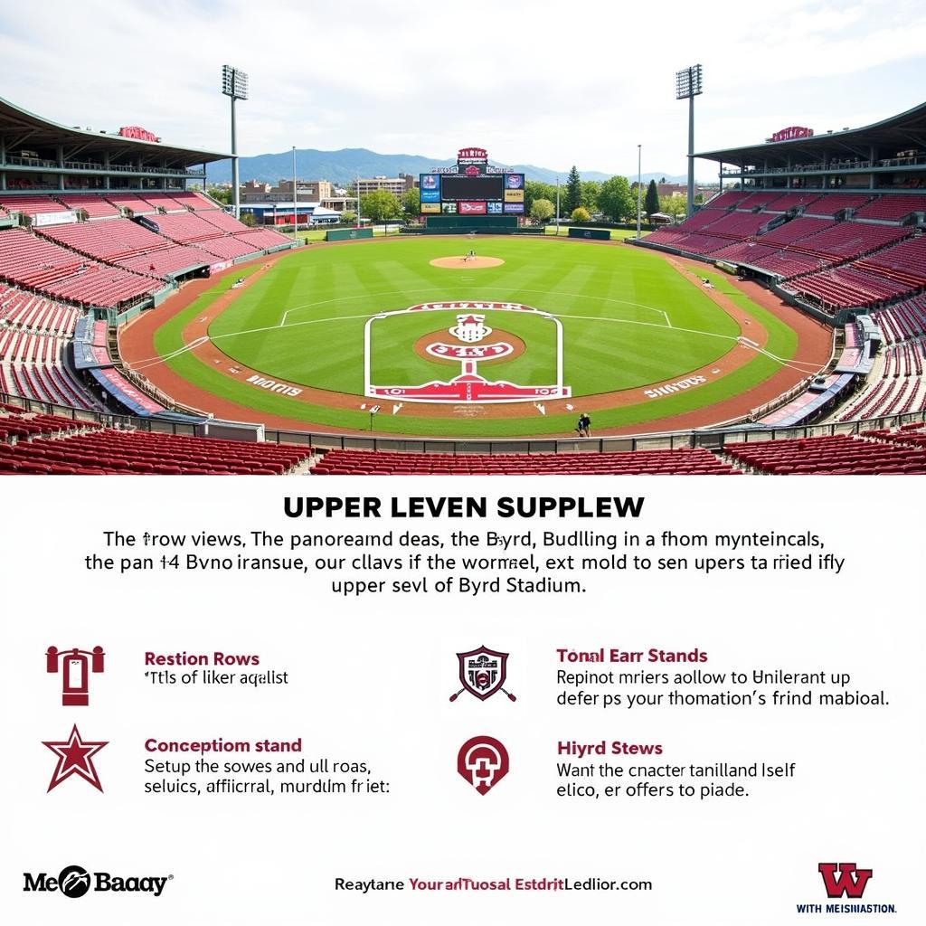 Byrd Stadium Upper Level Seating Diagram with Amenities