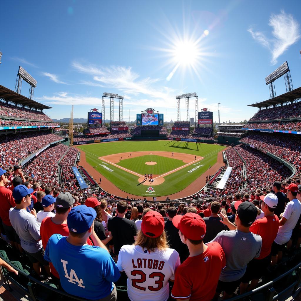 California baseball fans across different stadiums