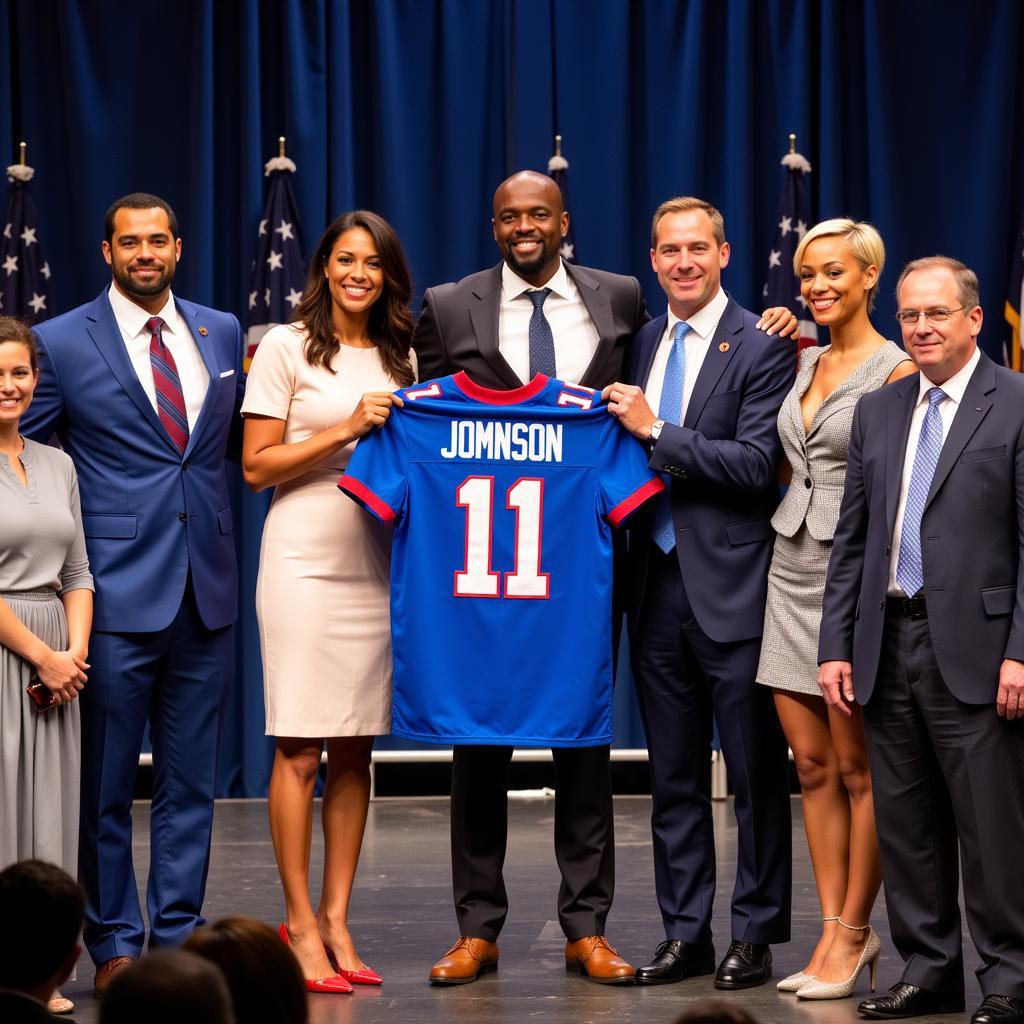 Calvin Johnson's Hall of Fame induction ceremony