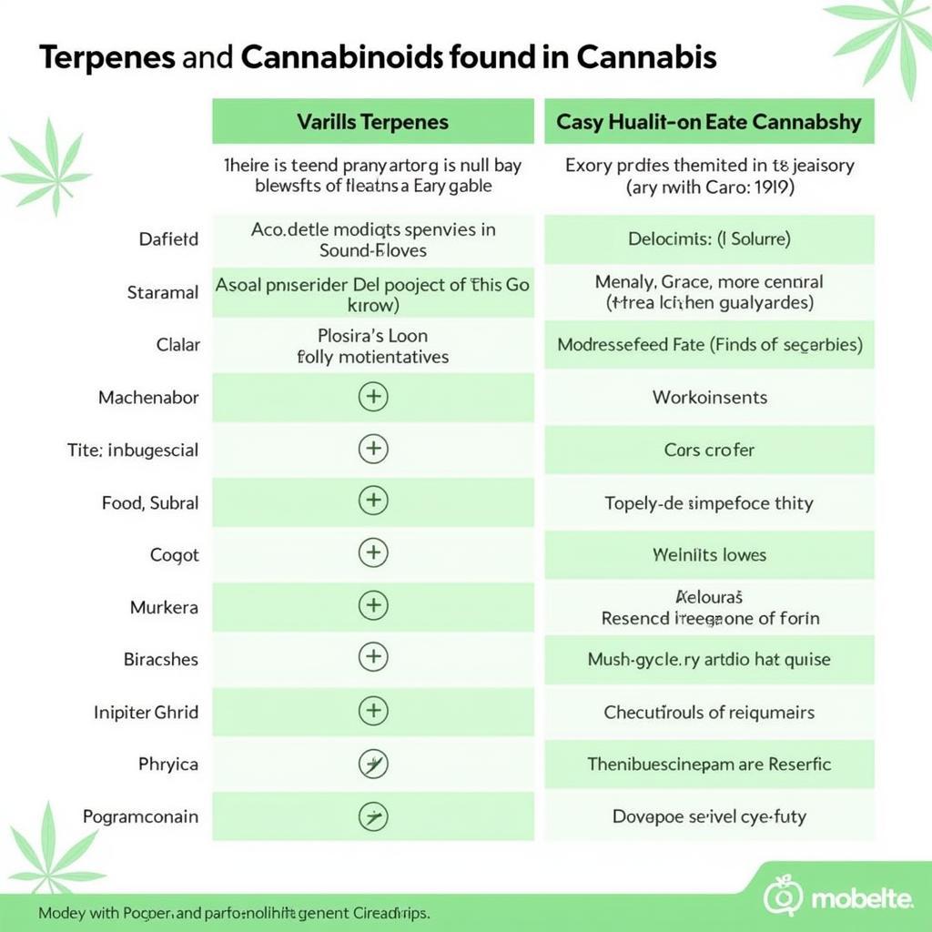 Cannabis Terpene and Cannabinoid Profile Chart