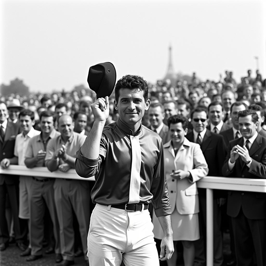 Carl Yastrzemski celebrating his Triple Crown win