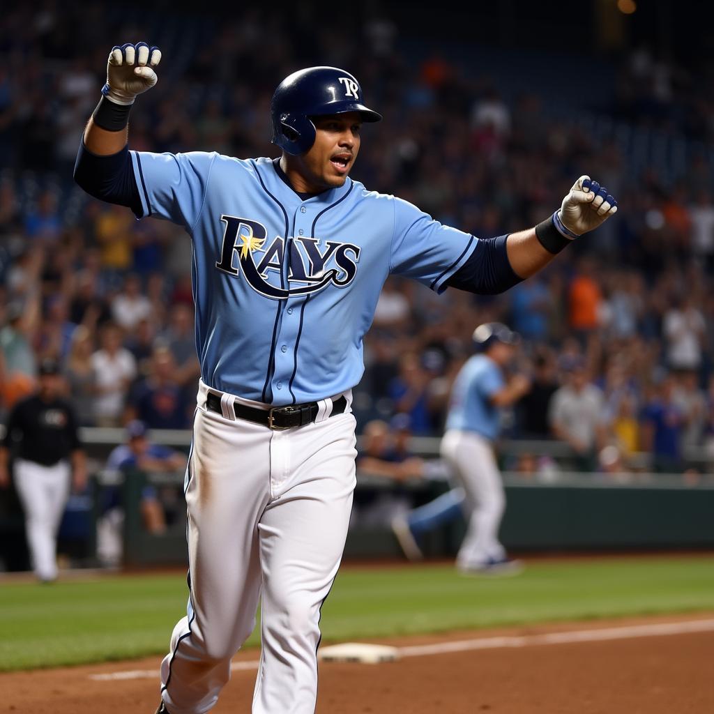 Carlos Pena celebrating a home run in 2009