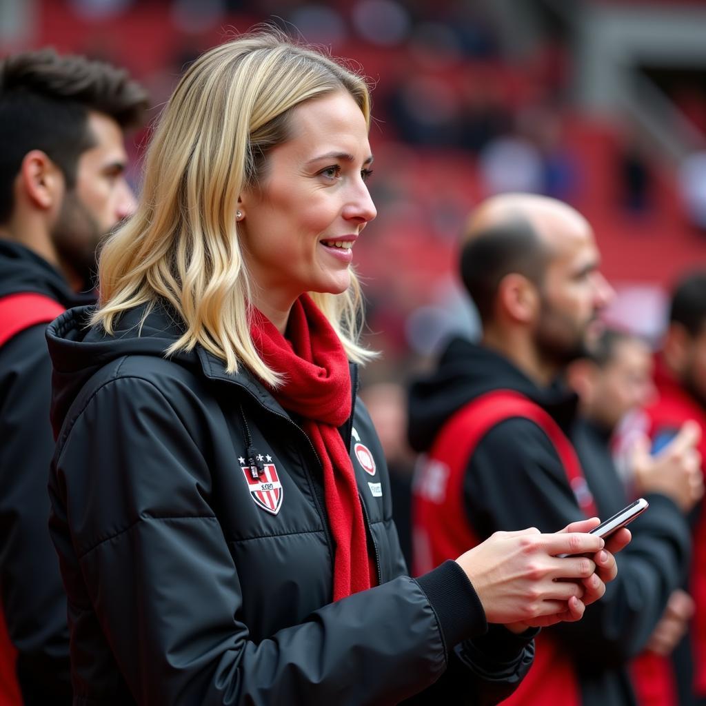 Caroline Bryk Engaging with Beşiktaş Fans