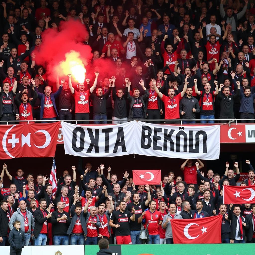 Çarşı supporters at a Besiktas match