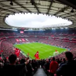 Çarşı supporters filling Vodafone Park with chants and flags during a Beşiktaş match