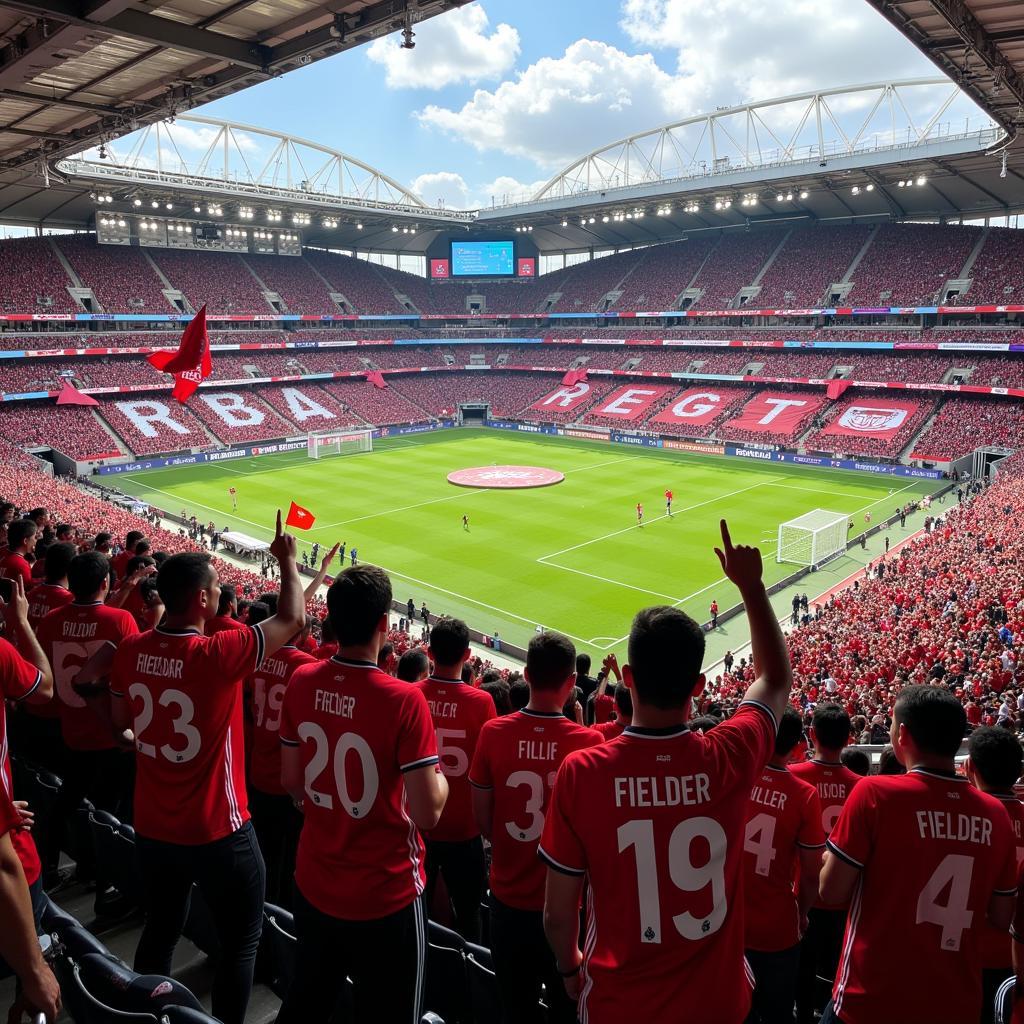 Besiktas fans wearing Cecil Fielder jerseys.