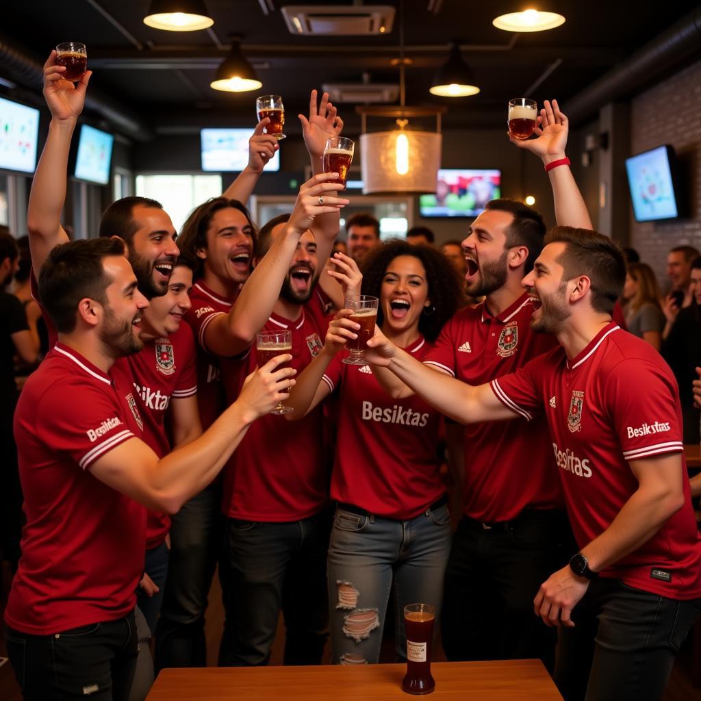 Celebrating a Besiktas victory in Houston with new friends