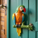 Colorful Ceramic Parrot Door Handle for a Vibrant Touch