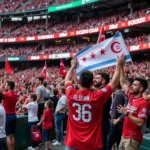 Chicago Baseball Fans Showing Beşiktaş Spirit