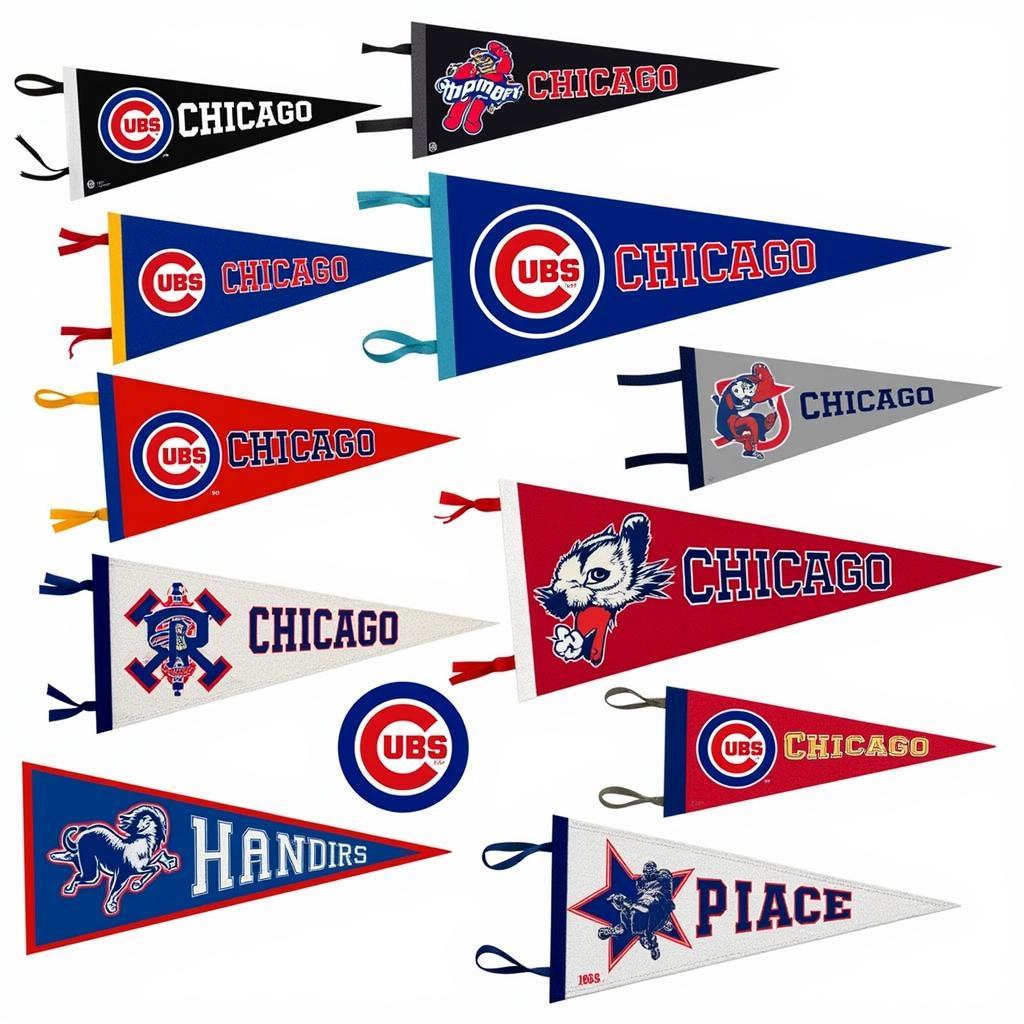 A Variety of Chicago Cubs Pennants