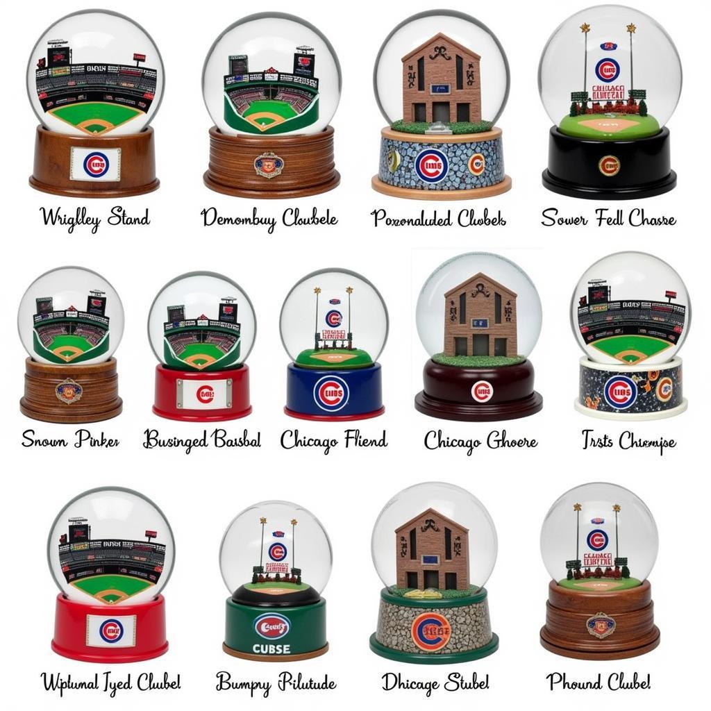 Diverse Collection of Chicago Cubs Snow Globes