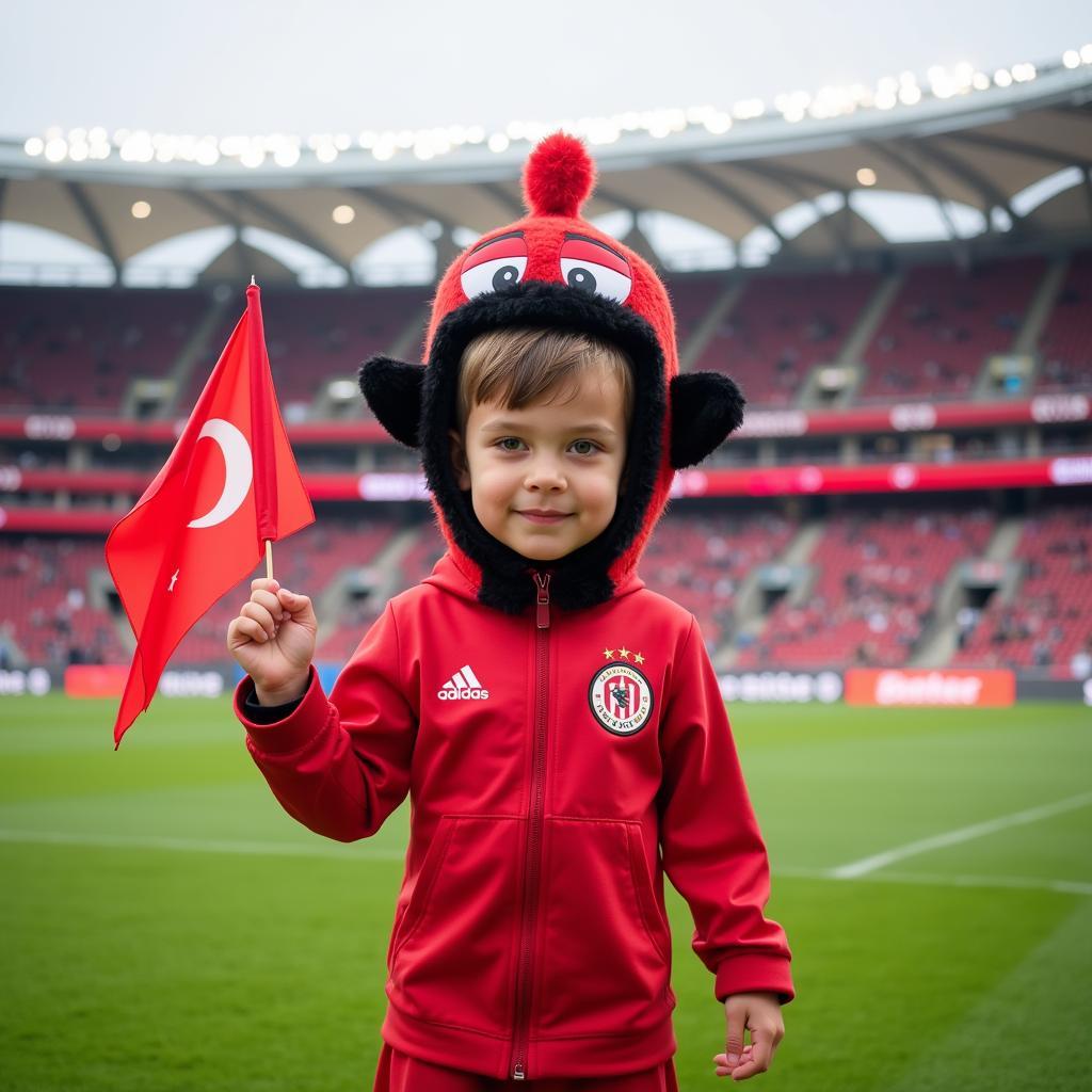 Child Posing in Besiktas Mascot Costume