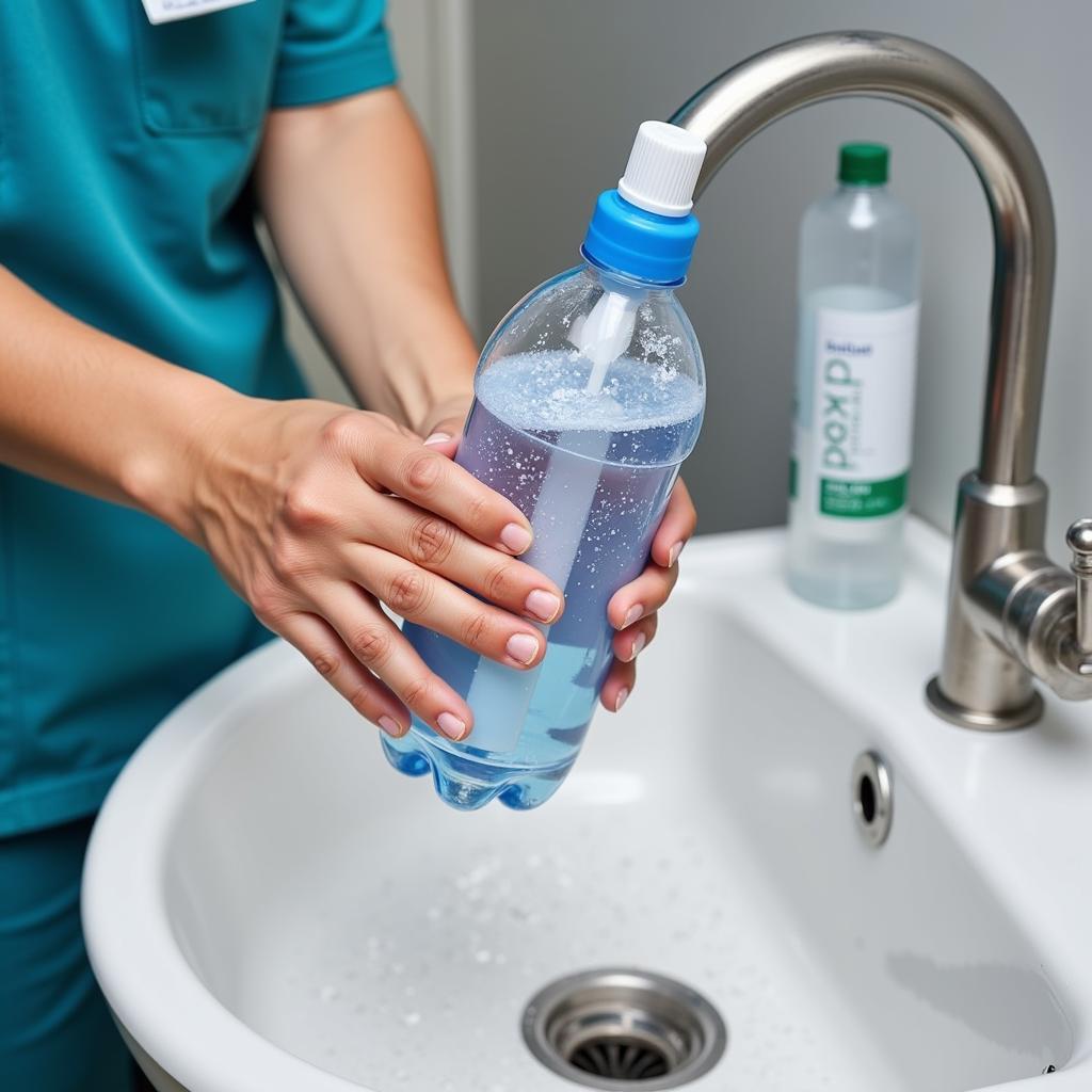 Cleaning a Nurse Water Bottle