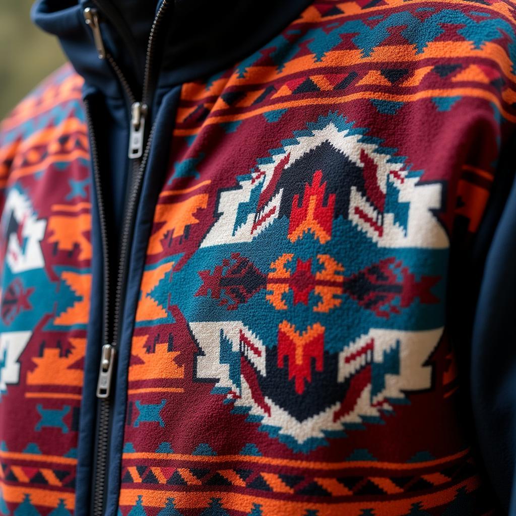 Close-Up of the Aztec Pattern on a Besiktas Jacket